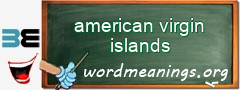 WordMeaning blackboard for american virgin islands
